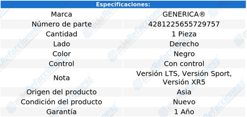 (1) Espejo Derecho Generica Topaz Del 1988 Al 1994 Foto 2