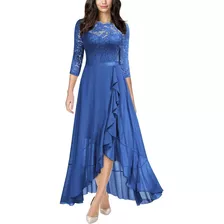 Vestido Miusol Mujer Elegante Floral Fiesta Boda Azul
