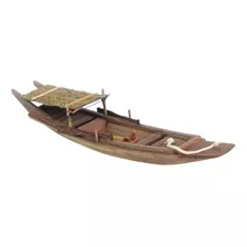 Canoa En Miniatura De Madera Antigua Para Decoración De Esta