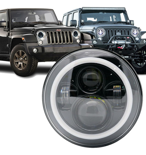 Faros Led Jeep Jk Ojos De ngel Wrangler Sahara Rubicn Foto 4