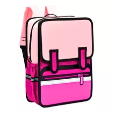 Mochila Animada 3d Impermeable Rosa