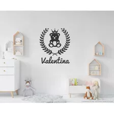 Adesivo Ursinho Parede Quarto Infantil C/ Nome Personalizado