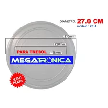 Plato Microondas Trebol Ø 27,0cm 270mm Varias Marcas +medida