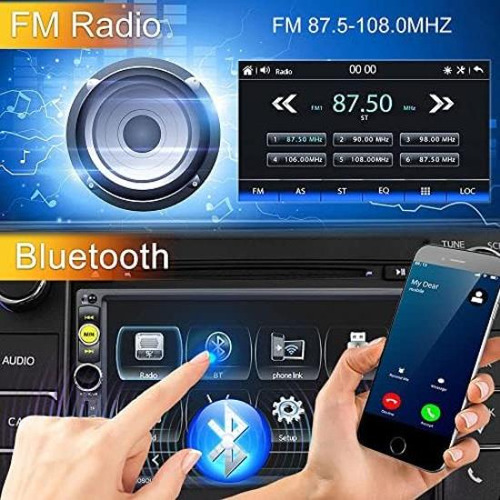 Carplay Radio Estreo Para Automvil De Doble Din Con Blueto Foto 3