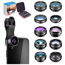 Kit Lentes Filtros Apexel 10 Em 1 Para Celular Universal 