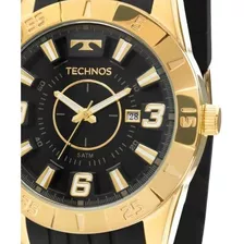 Relógio Masculino Technos Preto Dourado Silicone 2115kza/8p Original C/ Garantia