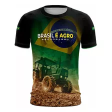 Camisa Camiseta Brk Brasil É Agro Fazenda Trator Com Uv50