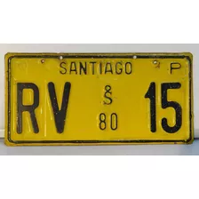 Placa Patente Antigua , Santiago 80.