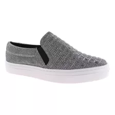 Tenis Feminino Slip On Casual Luxo Com Pedraria