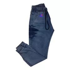 Calças Jeans Masculina Jogger Com Punho Elastico