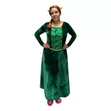 Disfraz De Fiona Shrek Vestido Verde Y Peluca Princesa Para Mujer Mod.4