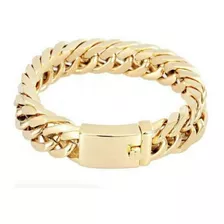 Pulseira Masculina De Luxo Folheado A Ouro 18k! Dupla Fivela