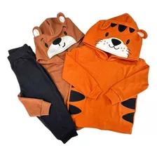 Conjunto Infantil Fantasia Leão Panda Tigre 100% Algodão LG 