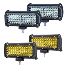 Par Faros Barras Led Auxiliares 7'' Blanco Ámbar 48 Led