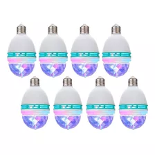 Foco Bombillo Giratorio Led Multicolor Disco Fiestas Pack 8u