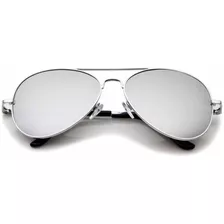 Óculos Para Fantasia Aviador Policial Espelhado Prata