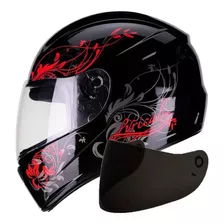 Capacete Moto Feminino Fly F9 Lyrical Com Viseira Fume Extra