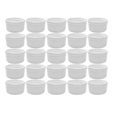 Kit 20x Ramekin Porcelana 40ml Molheira Recipiente Pequeno Cor Branco