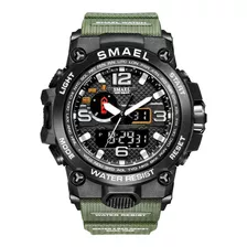 Relógio De Pulseira Militar Smael 1545 S Shock Green