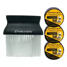 Kit 1 Espanador De Cabelo E 3 Golas Higiênicas Marco Boni Cor Cerdas Transparentes