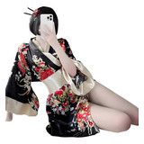 Pijama Retro Para Mujer Estilo JaponÃ©s Kimono Tanga Sexy
