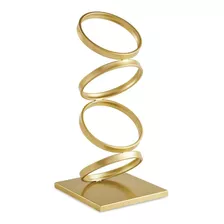 Escultura Abstrata Moderna Em Metal 38cm Preto Ou Dourado