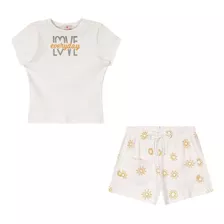 Conjunto Infantil Brandili Blusa+shorts Feminino Love