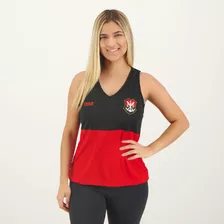 Regata Flamengo Blockchain Feminina Preta E Vermelha