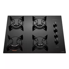 Cooktop 4 Bocas Atlas Preto Com Mesa De Vidro U Top Bivolt 110v/220v