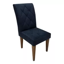 Kit 8 Cadeiras Delux Sala De Jantar Em Sued Azul Marinho