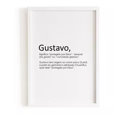 Quadro Decorativo Nome Gustavo - A4