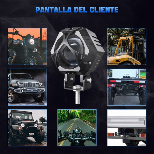 2pcs Faros Auxiliares Lupa 120w Para Auto Moto Con Estrobo Foto 7