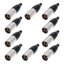 10 Plug Xlr Macho Amphenol Ac3mm