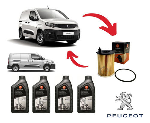 Cambio Aceite Sintetico Partner Peugeot Diesel C/filtro 4l Foto 2