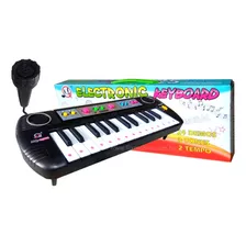 Teclado Musical Eletrônico Microfone Karaokê Infantil 25 Tec