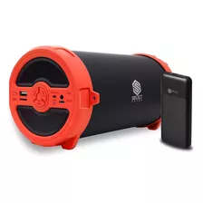 Bocina Inalámbrica Bluetooth Portátil + Power Bank 10000 Mah Color Naranja