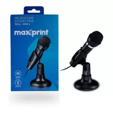 Microfone Studio Max Para Mesa Preto P2 Maxprint