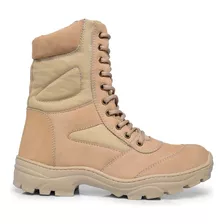 Bota Masculino Exercito Cano Alto Em Couro Palmilha Gel 