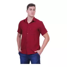 Camisa Masculina Social Amil Original De Botão Com Bolso Mc