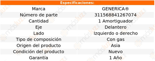 1- Amortiguador Gas Delantero Izq/der Acadia 09/12 Genrica Foto 2