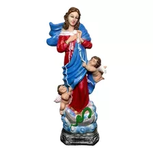 Virgen Desatanudos, 33 Cm, Resina, Ojo De Cristal 