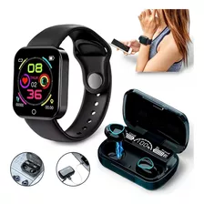 Kit Relogio D20 Inteligente Smartwatch + Fone S/fio 5.0 Nfe