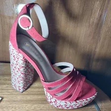 Sandalias Con Plataforma. Via Uno. Hermosas!!! Solo 1 Uso