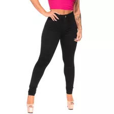 Calça Preta Jeans Feminina Com Lycra Cintura Alta Premium