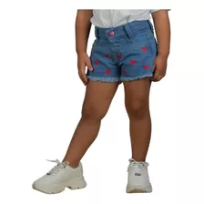 Shorts Jeans Feminino Infantil Juvenil Algodão 4 A 16 Anos