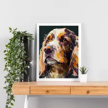 Quadro Decorativo 30x45cm Sala Cocker Spaniel Cubismo