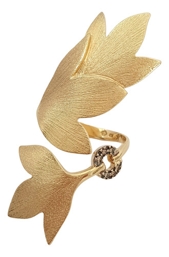 Anel Hstern Hera Maior De Ouro Amarelo 18k Diamantes Cognac Amarelo 21