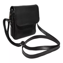 Bolsa Shoulder Bag Pequena Masculina Couro Legitimo Em Ziper Cor Cinza-escuro