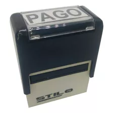 Carimbos Automáticos Stilo 20 - Pago - Estojo E Tinta Preto