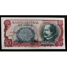 Billete De 10 Escudos Chile (e°10) Serie N°2046969 A25.